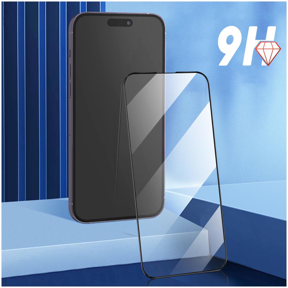 Salvadisplay Vetro Organico Iphone 14 Pro Antibatterico Forcell Smussato Nero - Foto 5