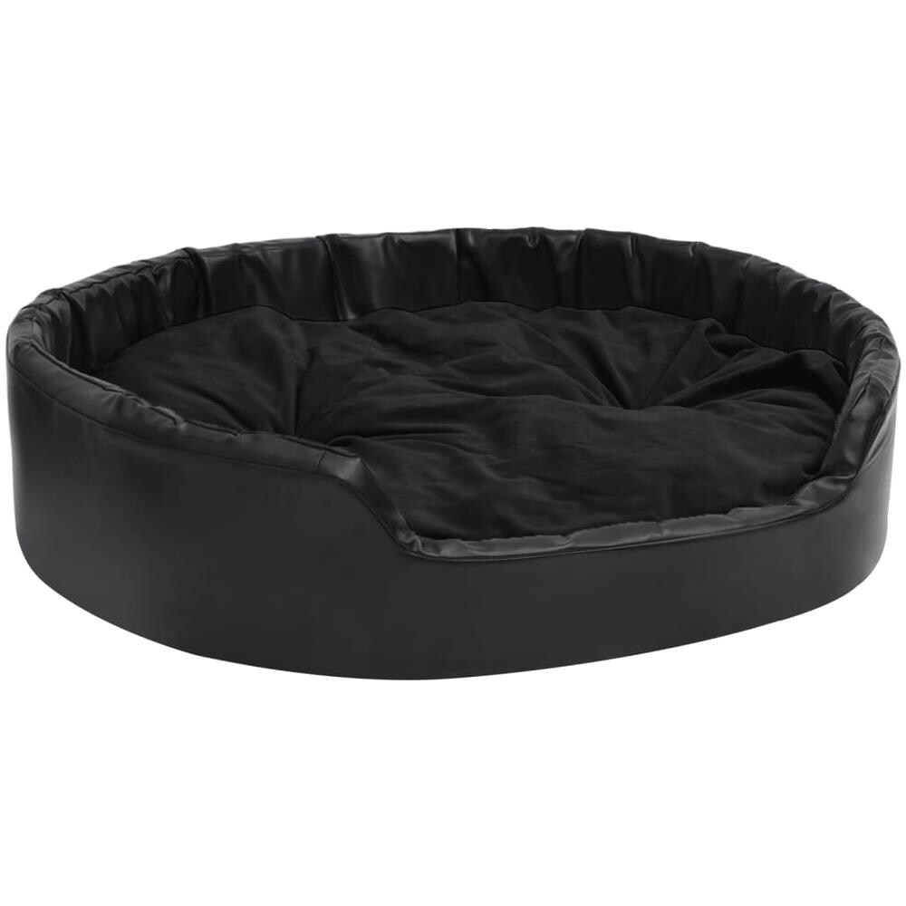 Lettino Per Cani Nero 99x89x21 Cm In Peluche E Similpelle - Foto 1