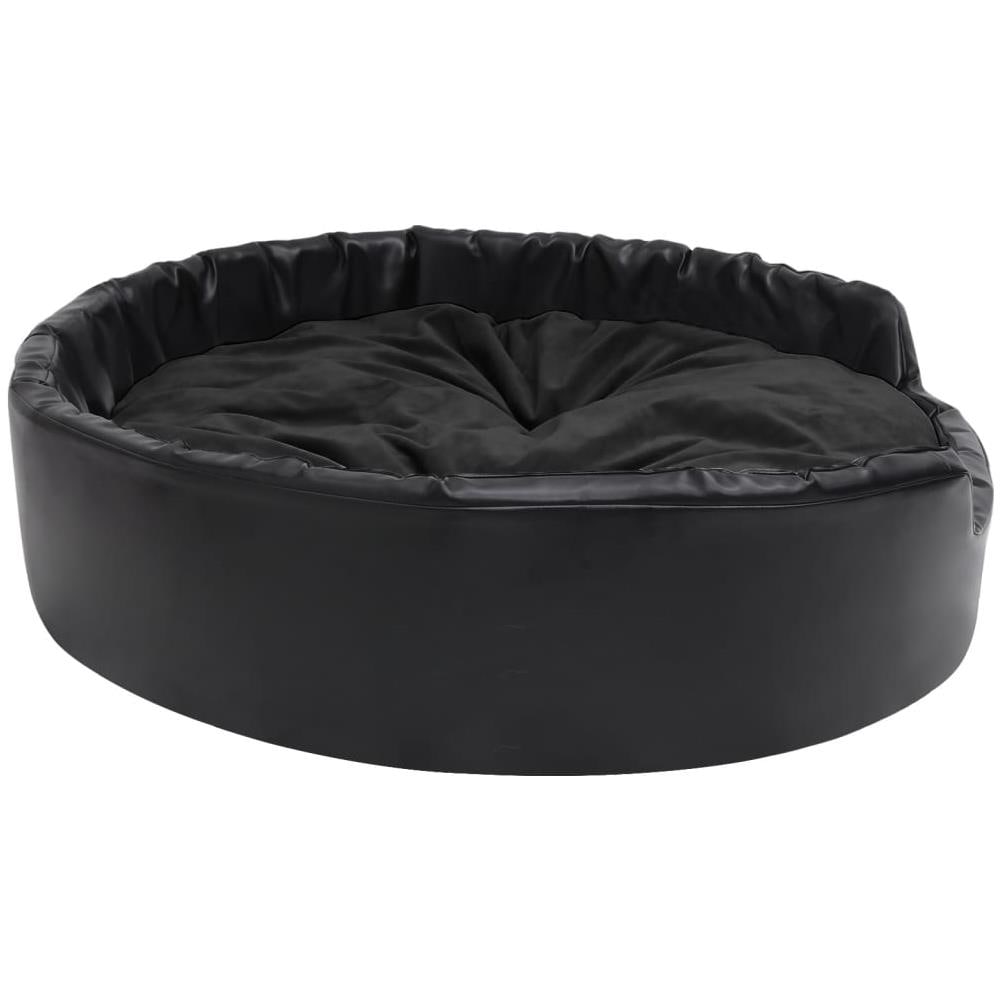 Lettino Per Cani Nero 99x89x21 Cm In Peluche E Similpelle - Foto 2