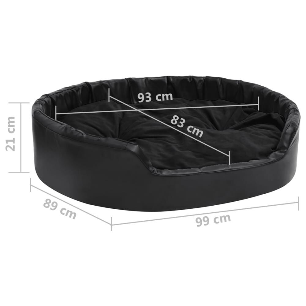Lettino Per Cani Nero 99x89x21 Cm In Peluche E Similpelle - Foto 7