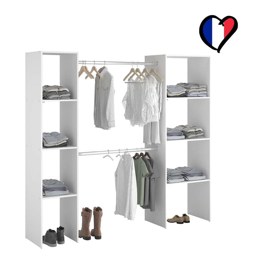 Elysee Armadio A Vista 6 Ripiani, 2 Barre Appendiabiti 198x40x180 Cm - Foto 2