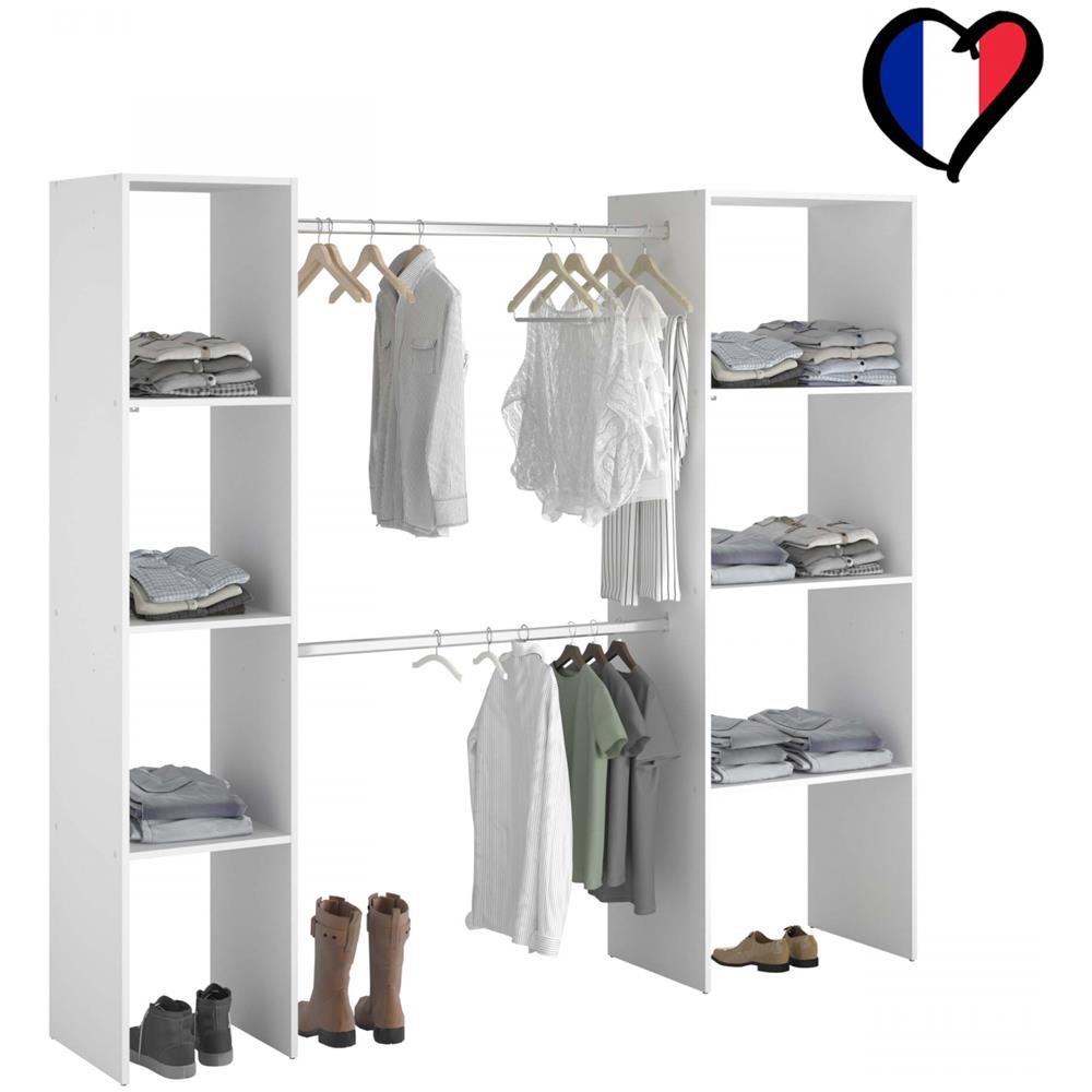 Elysee Armadio A Vista 6 Ripiani, 2 Barre Appendiabiti 198x40x180 Cm - Foto 1