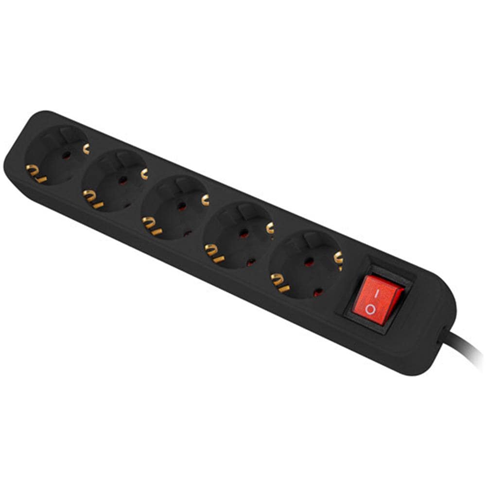 Multipresa 5 Prese Schuko 1,5 M Nero - Foto 2