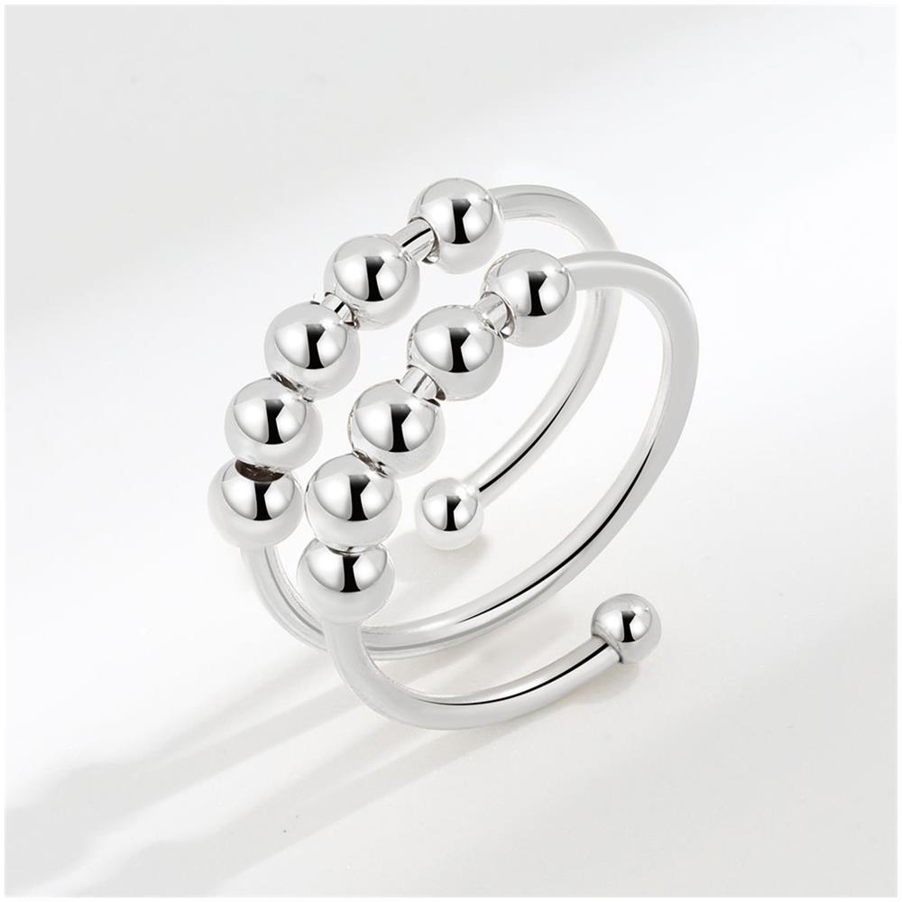 Confezione Da 3 Anelli Antistress Rame Regolabili Silver - Foto 2