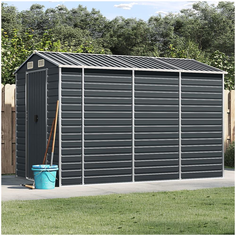 Capanno da Giardino Antracite 191x300x198 cm in Acciaio Zincato - Foto 1