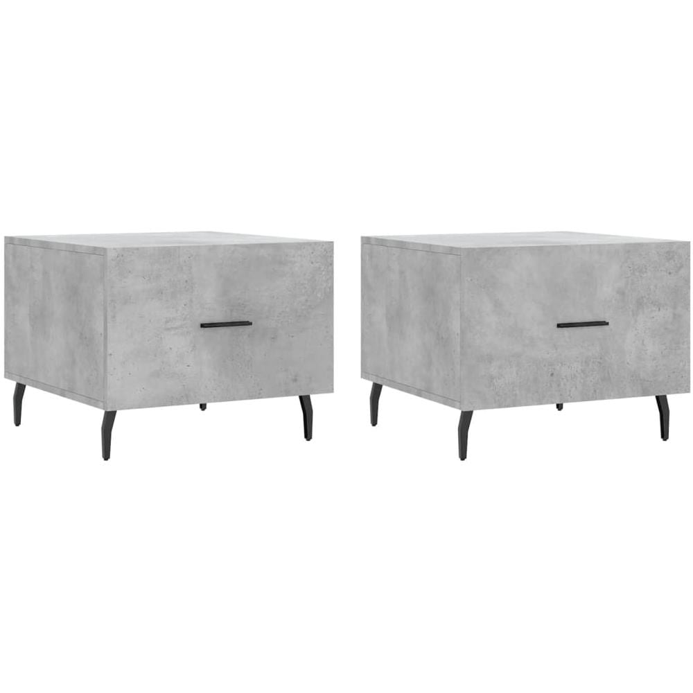 Tavolini Salotto 2pz Grigio Cemento 50x50x40 Legno Multistrato - Foto 2