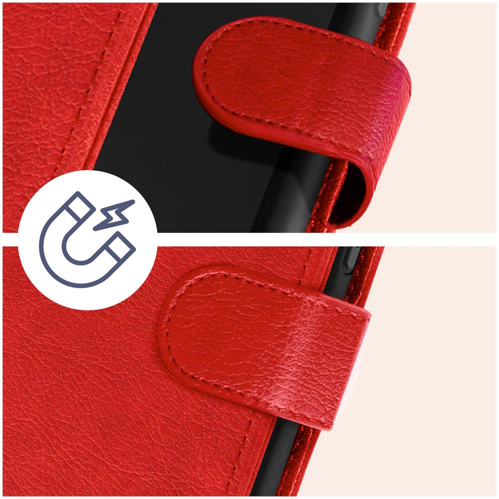 Custodia Per Xiaomi 13t E 13t Pro Copertina Portacarte Funzione Supporto Rossa - Foto 2