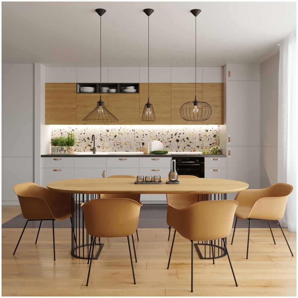 Sollux Lighting Lampada A Sospensione Eda Sl.1186 - Industriale Lampade A Sospensione Nero 86x40x40 Cm - Foto 1