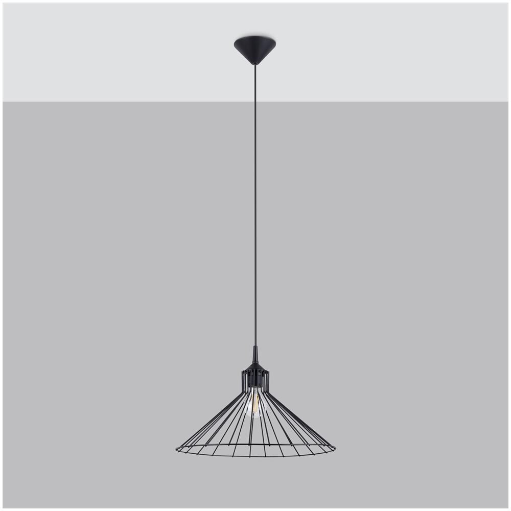 Sollux Lighting Lampada A Sospensione Eda Sl.1186 - Industriale Lampade A Sospensione Nero 86x40x40 Cm - Foto 2