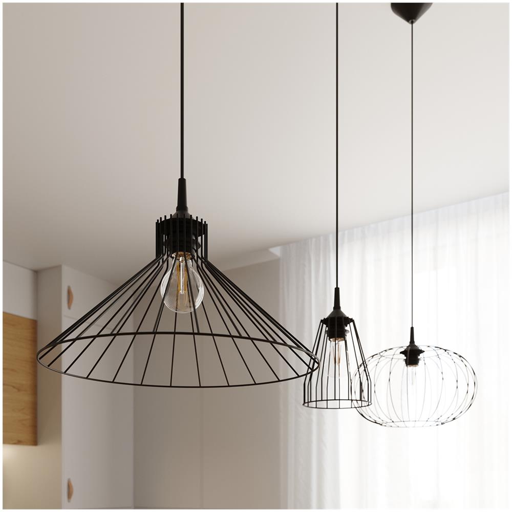 Sollux Lighting Lampada A Sospensione Eda Sl.1186 - Industriale Lampade A Sospensione Nero 86x40x40 Cm - Foto 7