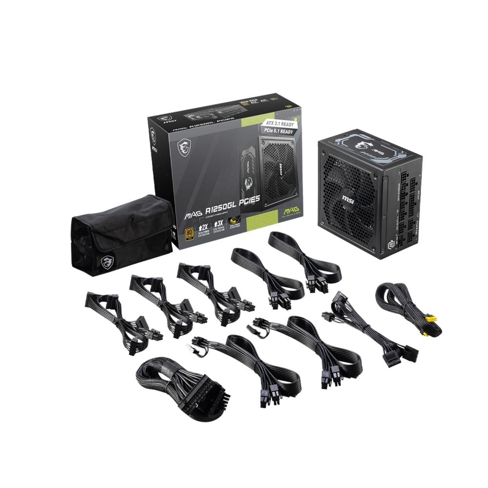 Alimentatore PC MAG A1250GL PCIE5 80 PLUS Gold 1250 W ATX 1U Colore Nero - Foto 5