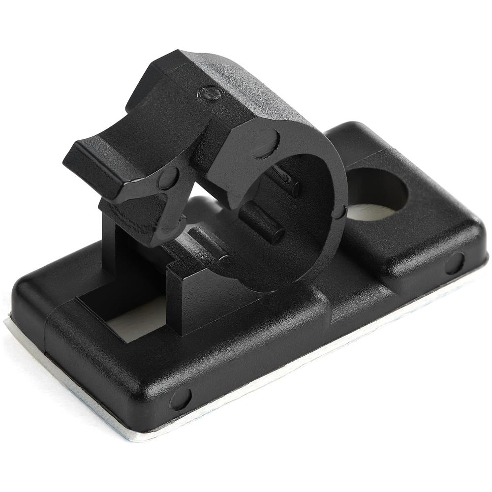StarTech.com 100 Clip Fermacavi Autoadesivi Nero - Graffette Fermacavo Adesive da Scrivania per Cavi Elettrici /Rete - Supporto Fermacavi - Fermacavo in Plastica - Classe Antincendio UL / 94V-2 - Foto 2
