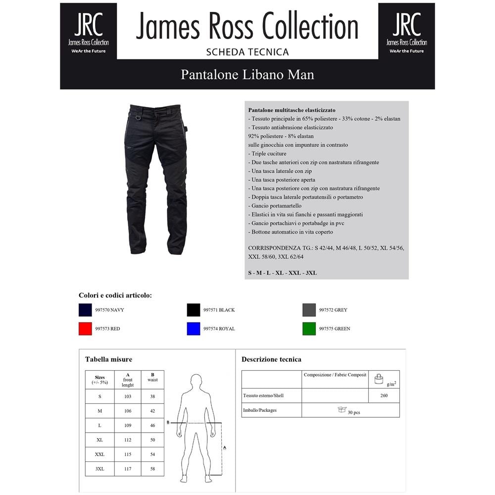 Pantalone ZURIGO HEAVY MAN Lavoro Multitasche Elasticizzato Cotone Invernale COLORE "" BLUE REF"" taglia M - Foto 2