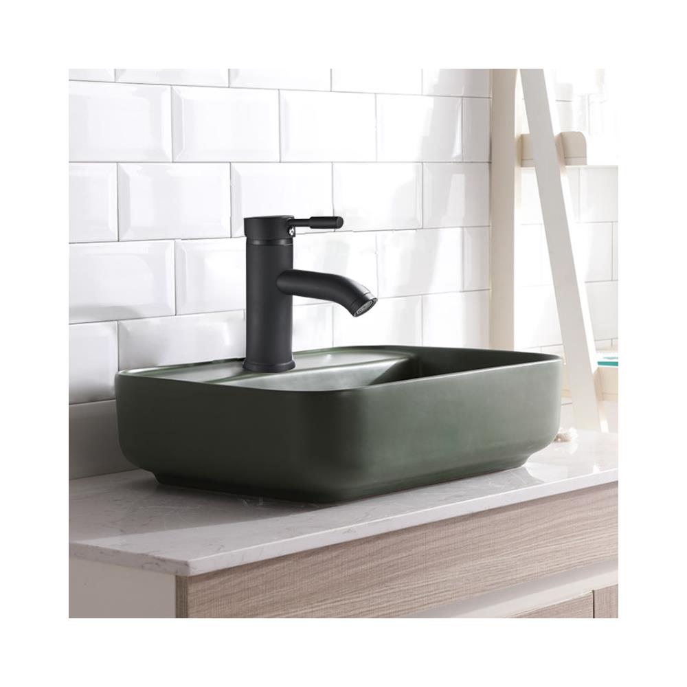 Rubinetto per lavabo da bagno, Blackswan, tipo M94, modello nero opaco, misura 16,6 cm - Foto 2