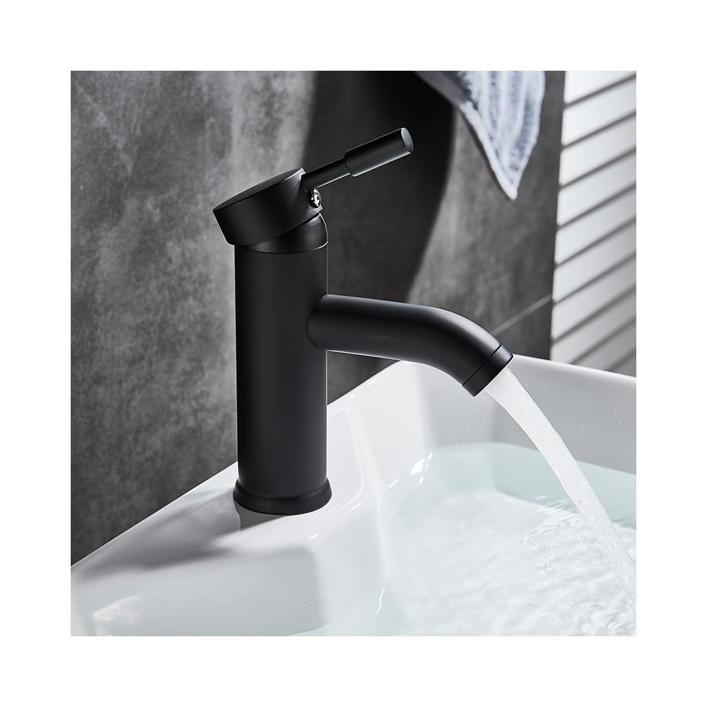 Rubinetto per lavabo da bagno, Blackswan, tipo M94, modello nero opaco, misura 16,6 cm - Foto 4