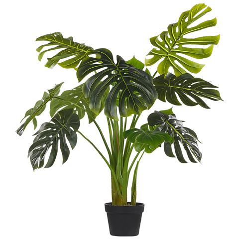 Beliani Pianta Artificiale In Vaso 113 Cm Monstera Plant