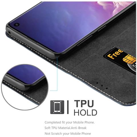 Custodia Cadorabo Per Huawei P30 – Bicolore Blu E Nero – Silicone TPU E Retro In Vetro Temperato - 4