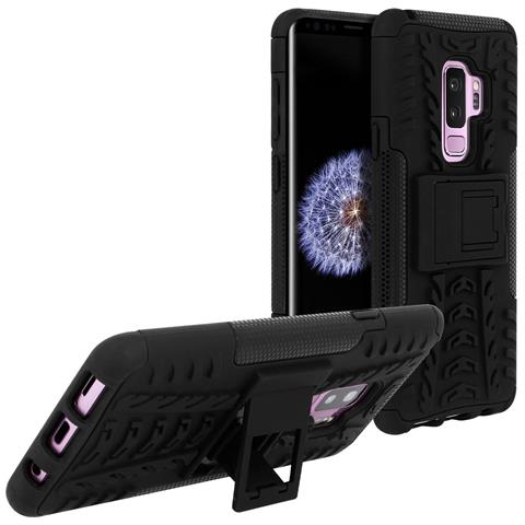 Avizar Cover Galaxy S9 Plus Protezione Antishock + Supporto Integrato - Nero