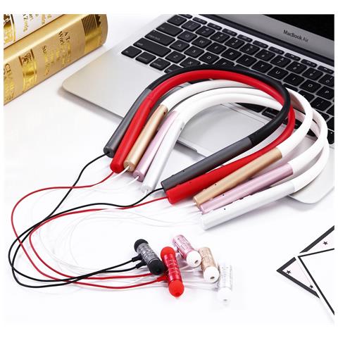 TrAdE shop Traesio® Cuffie Auricolari Sport Stereo Senza Fili Bluetooth Magnetiche In-ear Bt-700