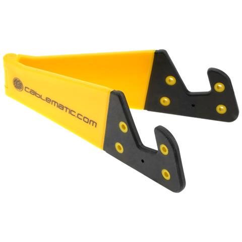 CABLEMATIC Supporto per telefono cellulare e tablet. Base gialla pieghevole e portatile