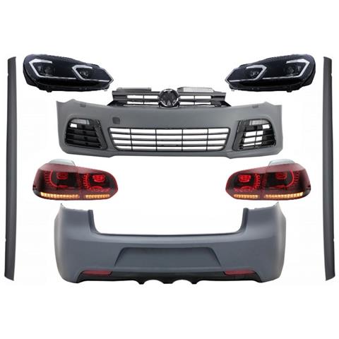 KITT Kit Carrozzeria Per Vw Golf Vi 6 Mk6 08-13 R20 Look Paraurti Fari Fanali Dynamic