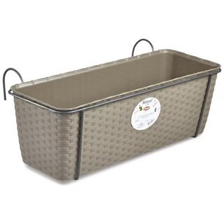 Stefanplast Fioriera Quadrata Italia 43 Cm – Stone Grey Effetto Legno – 30 Litri, Resistente Al Gelo E UV – Per Balcone E Giardino