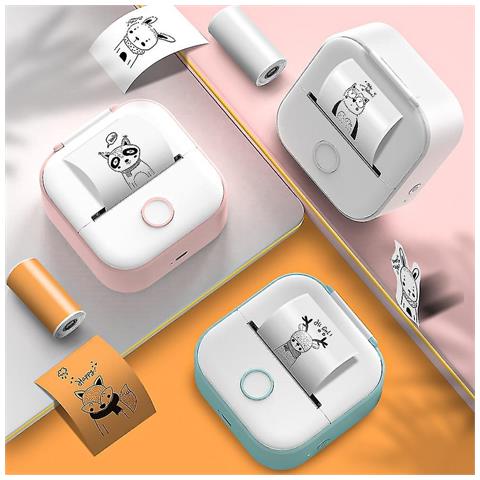 HTN Stampante Termica Mini Portatile 203dpi 53 Mm Adesivi Da Stampa Wireless Inkless Mini Pocket Etichetta Note Per La Casa Per Casa