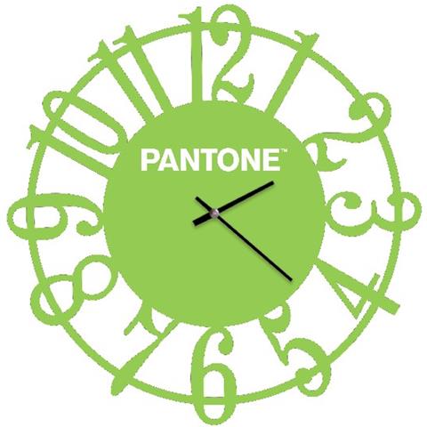 PANTONE Pantone Orologio Lens - Decorazione Da Parete, Rotondo - Da Soggiorno, Cucina, Ufficio - Verde, Bianco In Metallo, 40 X 0,15 X 40 Cm