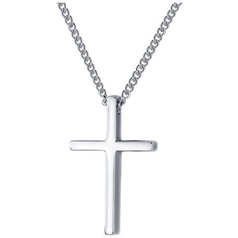 HTN 925 Collana A Ciondolo In Croce D'argento Sterling Per Uomini Donne Cristiane Gioielleria Croce Collana 15,7 Pollici