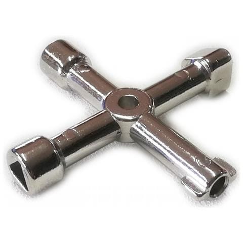 Chiave Universale Per Valvola Gas: In Lega Di Zinco Cromata, Adatta Per Bracieri, Griglie E Camini, Asta 7,6 Cm
