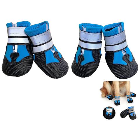 Scarpe Per Cani Impermeabili A 4 Pezzi Con Nastro Riflettente Di Sicurezza