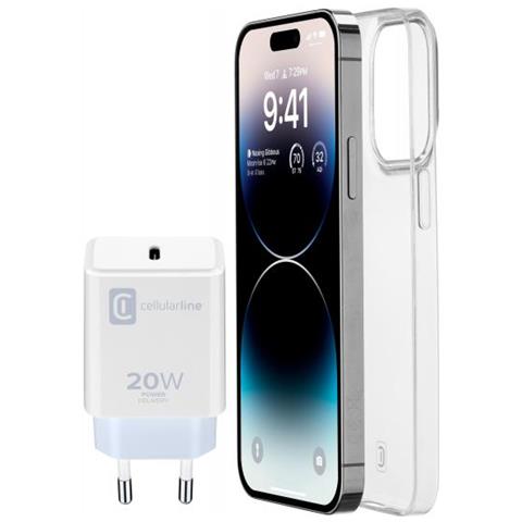 CELLULAR LINE Cellularline Starter Kit - Iphone 14 Pro Kit Di Accessori Per La Ricarica E La Protezione Di Iphone
