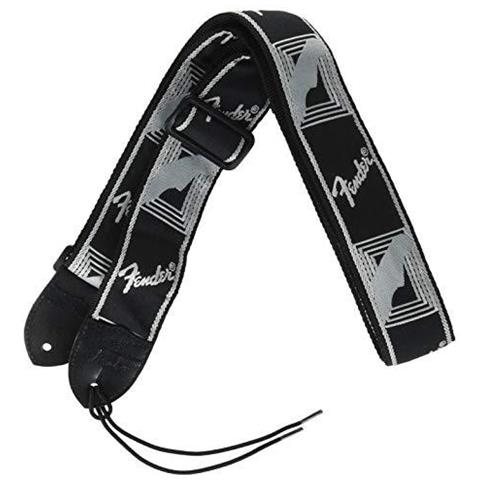 FENDER Guitar Strap Monogrammed 2 Nero Grigio Chiaro Grigio Scuro
