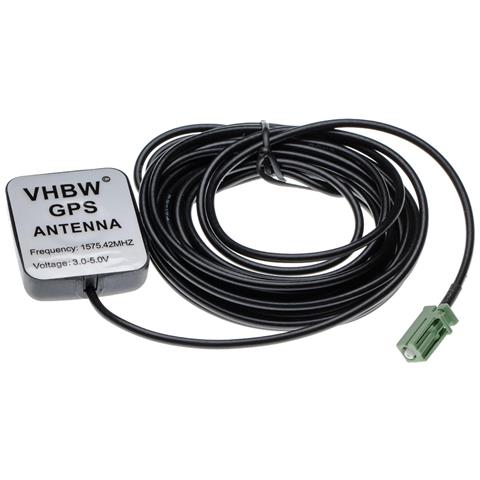 VHBW Antenna Gps Compatibile Con Pioneer Avic F10bt, F20bt, F220bt, F30bt Navigatore - Base Magnetica, Con Connettore Avic-f, 5 M, Nero