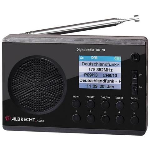 ALBRECHT DR 70, 3,5 mm, Portatile, LCD, Digitale, DAB+, FM, 87,5 - 108 MHz