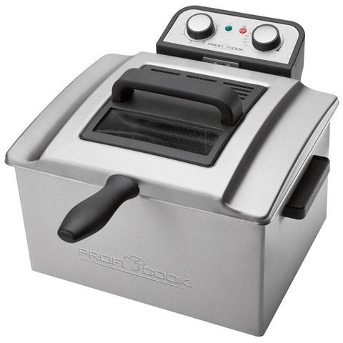 PROFICOOK Friggitrice 4006160011203 Capacità 5 Litri 3000 Watt Colore Nero / Argento