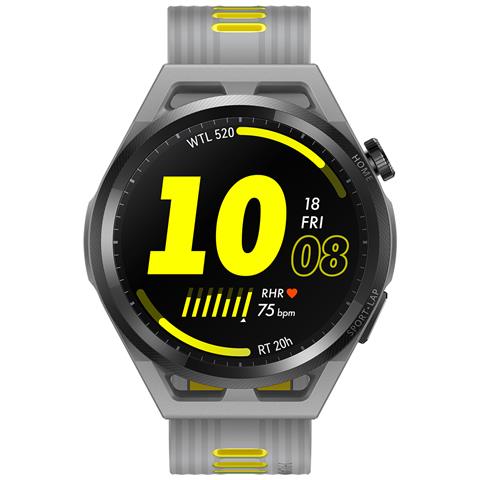 HUAWEI WATCH GT Runner-B19A, Grey Durable Polymer Fiber Case, Grigio Soft Silicone Strap