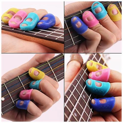 HTN 4pcs Guitar Pingertip Protectors Guards Per Gli Accessori Per Chitarra Ukulele S