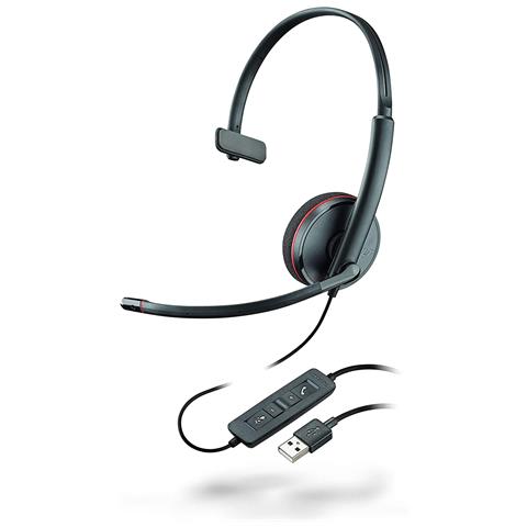 PLANTRONICS Cuffie Blackwire C3210 con Microfono Connessione Cablato Colore Nero