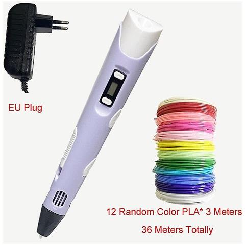 INLAW (viola Eu-36m Pla) Plan Da Stampa 3d Penna 3d Penna Oled Display Con 12 Colori Pla / Abs Stampante Per Disegni 3d Per Bambini / Adulti Design Creativo Disegno
