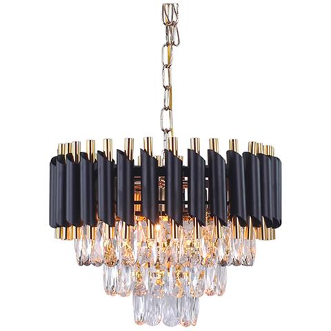 Image of Crystal Chandelier Home Postmodern Creative Nordic Black Round Atmospheric Dining Room Lamp Living Room Chandelier