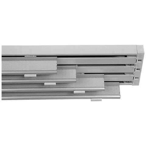 TENDAGGIMANIA Bastone Tenda Soffitto/Parete Moderno L.160CM Colore CROMO- Binario per Tende a Onda a Corda e Manuale-Terminali e Tappi inclusi- Binario Tenda Modello Cubo