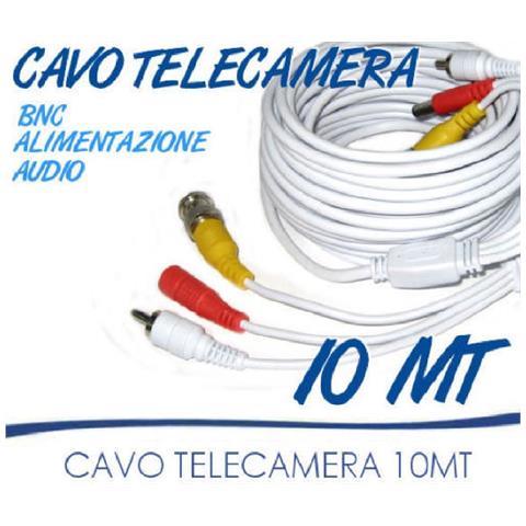 Trade Shop Cavo Prolunga Telecamera Rca Bnc Audio Video Alimentazione 10 20 30 50 Metri - 10 Mt