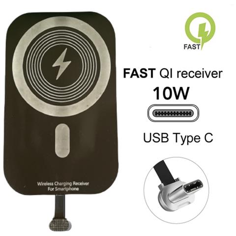 Ricevitore Wireless Qi USB-C | Adattatore Per Ricarica A Induzione Ultra Sottile | Plug And Play