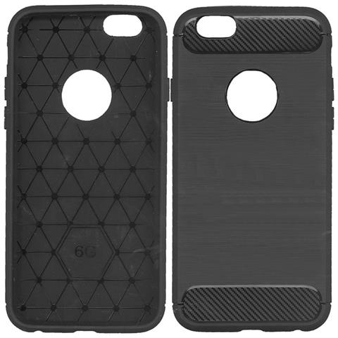 BCASE Maxy Custodia B-case Tpu Silicone Cover Case Per Apple Iphone 6 - 6s Carbon Metal Black