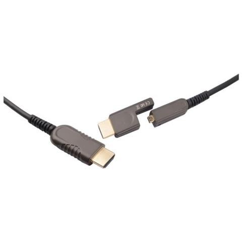 Image of Hdm191915v2.0dop Cavo Hdmi 15 M Hdmi Tipo A [ standard] Hdmi Tipo D [ micro] Nero (premium Optic Hdmi A-d Cable - With Hdmi Type A Adapter 15m - Support 4k 60hz, 18 G / bps, Yuv4:4:4, Edid / hdcp2.2 / hdr / arc - Warranty: 300m)