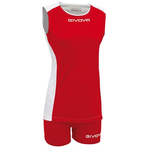 Kit Volley Piper - Completo Per La Pallavolo Di Maglia Smanicata E Pantaloncino Di Colore Rosso / bianco Taglia M
