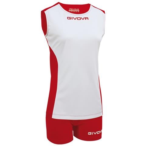 Home Shop Italia Bianco/Rosso - Kit Volley Piper - Completo Per La Pallavolo Di Maglia Smanicata E Pantaloncino Di Colore Bianco / Rosso M Medio