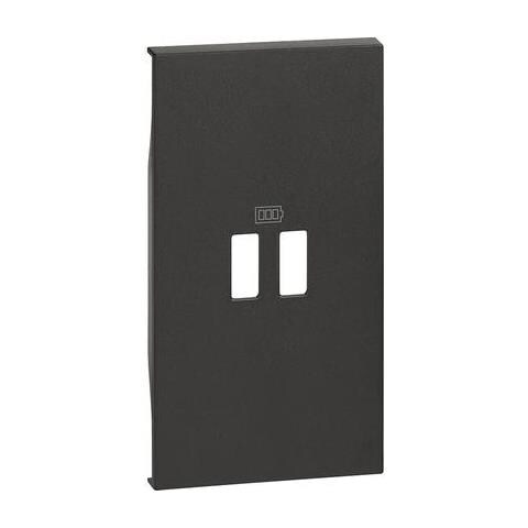 BTICINO Cover Living Now Per Caricatore Usb 2 Moduli Nero Kg12c