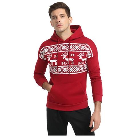 SLOWMOOSE Moda Natale Snowflower Stampa Pullover Maglione Invernale / Donne [ rosso / Xl]